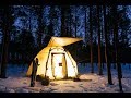 Winter Hot Tent Camping. 2 Days one in the Forest.