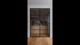 Metal Frame Pantry and Wine Cabinet Door