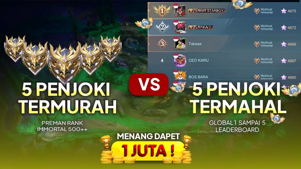 PENJOKI TERMAHAL (GLOBAL 1-5 RANK) VS PENJOKI TERMURAH (PREMAN RANK *500++) SEBERAPA JAUH BEDANYA?