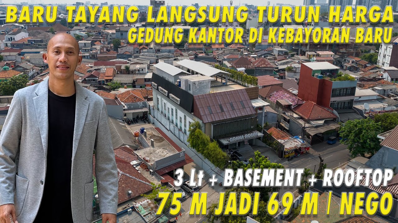 Baru Tayang Langsung Turun Harga | Gedung Kantor di Kebayoran Baru | 3 Lt. + Basement + Rooftop