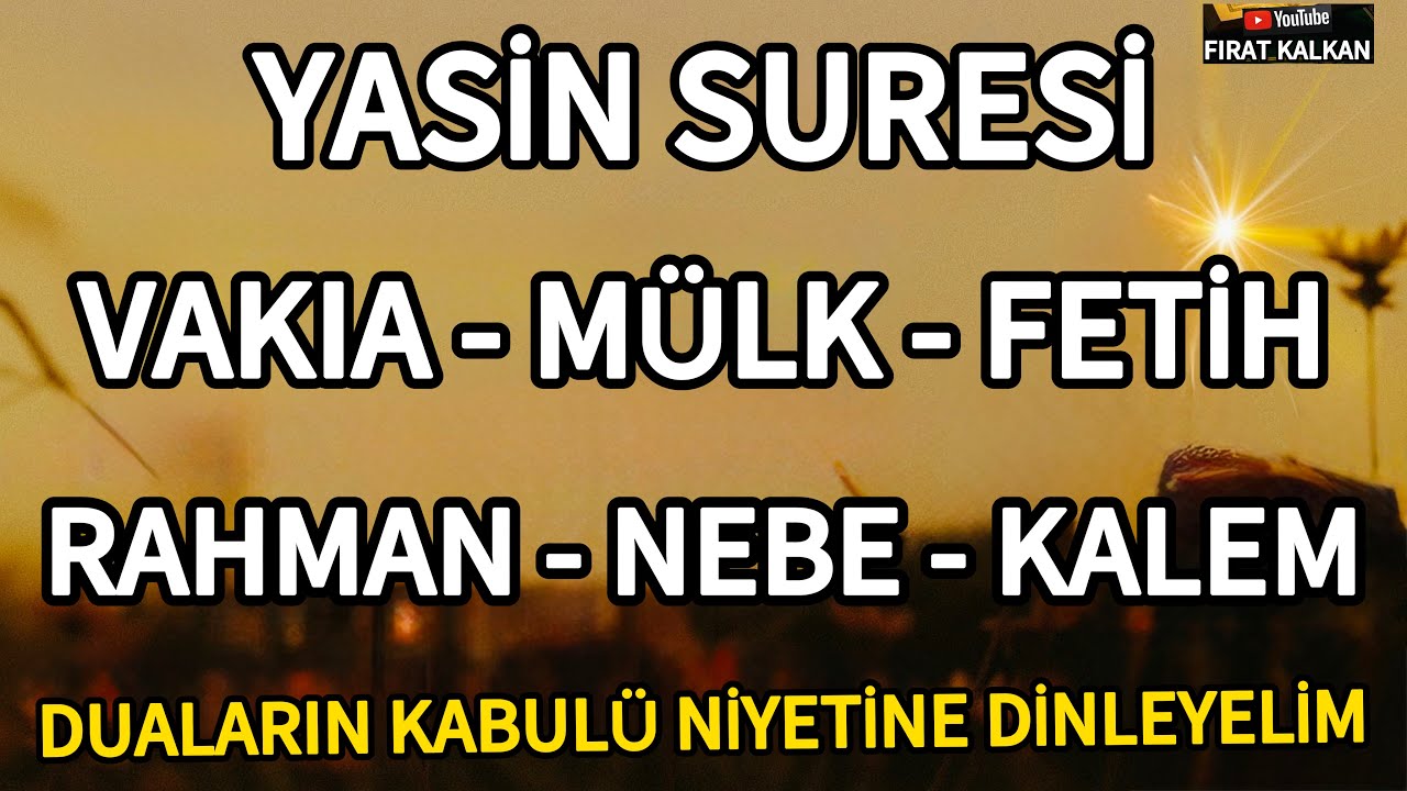 Yasin Suresi - Vakıa Suresi - Mülk Suresi - Fetih Suresi - Rahman - Nebe Suresi Ve Kalem Suresi 🤲🏻