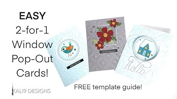 EASY 2-for-1 Window Pop Out Cards! | FREE Template for Download!