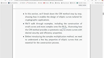 Lecture 84 - Constructing Elliptic Curves Using The Complex Multiplication Method