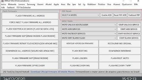 [FDTool V4.0] Vídeo explicando a nova função ENABLE ADB no menu FRP da motorola.