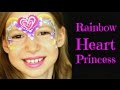 Easy Rainbow Heart Princess — One Stroke Rose Face Painting Tutorial for Beginners