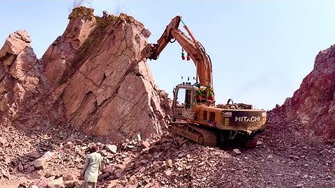 🚧 Excavator Breaking Mountain Rocks | Extreme Heavy Equipment Power