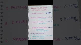 Diagnostic criteria of Diabetes Mellitus #educationalshorts #medicalbiochemistry #exam