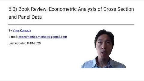 6.3) Book Review: Econometric Analysis of Cross Section and Panel Data