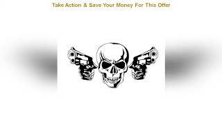 Review Creativity Fashion Double Gun Skull Car Stickers and Decal Bumper Window Cover Scratches for