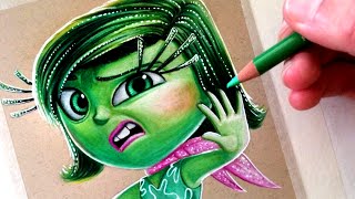 Drawing Disgust from Inside Out - Disney Pixar Fan Art