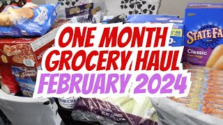 One Month Grocery Haul | Large Family Grocery Shopping | Extreme Grocery Budgeting | February 2024