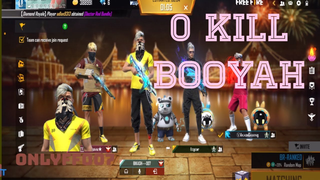 Zero 0 kill booyah || Garena free fire || ranked match || rank push ...