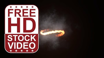 Free Stock Videos - meteor with fire trail moving randomly with fog on black background 3D animation