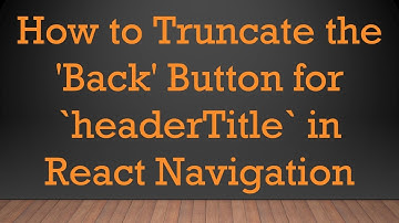 How to Truncate the 