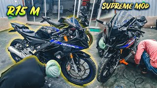 Yamaha R15 M ke Stickers Nikaal diye.. AB Paint Karna Hai R15m Modification | Project Scar