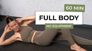 60 MIN FULL BODY PILATES WORKOUT | Fascia Release - No Equipment