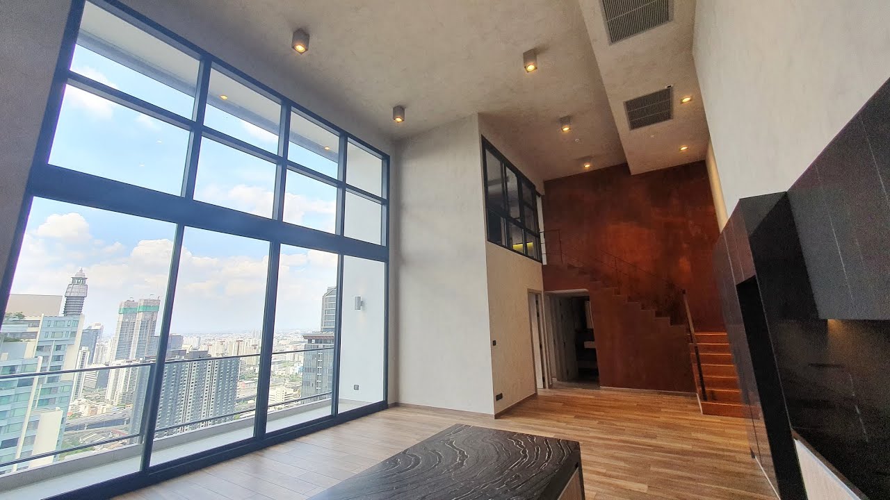 Unique Industrial Style Loft Bangkok - 3 Bedroom Duplex 41st floor Rent and Sale - The Lofts Asoke