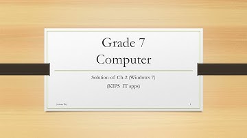 Class 7 Solution of Ch-2 (Windows 7) KIPS IT apps !aman sir ! amanT4 !