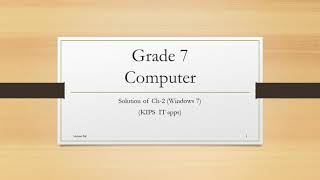 Class 7 Solution of Ch-2 (Windows 7) KIPS IT apps !aman sir ! amanT4 ! screenshot 4