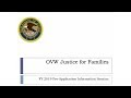 Justice For Families Solicitation: A Presentation For Potential Applicants (Spanish Captioned)