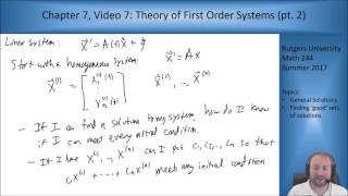 MATH 244: Chapter 7, Video 7: Theory of Linear Systems (part 2)