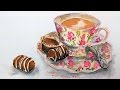 Teacup in Watercolor Tutorial PLUS What YOU Need to Know BEFORE Buying Prima Watercolors