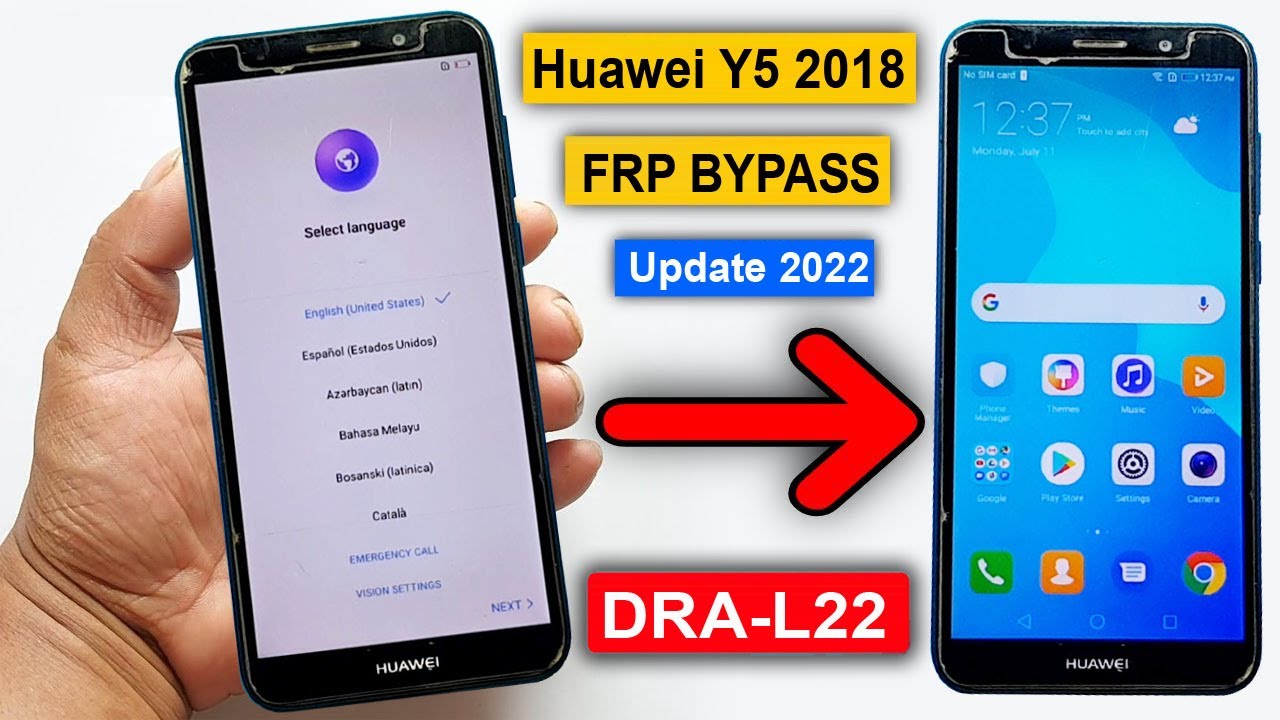 Huawei Y5 2018 DRAL22 FRP Bypass Final Update 2022 Huawei Y5 2018