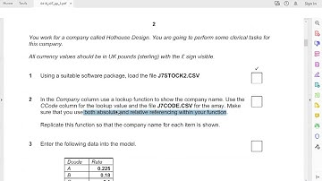 ICT 0417/0983. June 2007 Paper 3 (Spreadheet)
