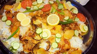 COOKING DELICIOUS ARAB MAGLUBAH /SAUDI ARABIA