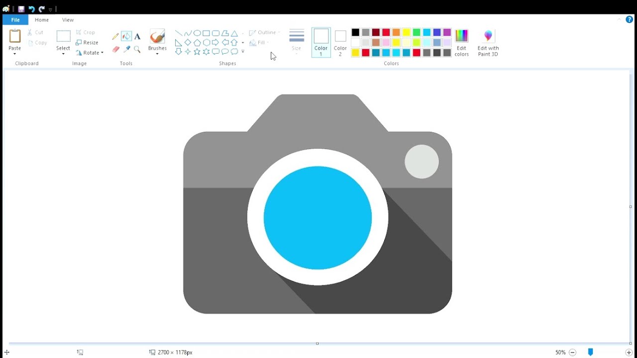 How to draw the Google Camera App logo 📷 using MS Paint | How to draw ...