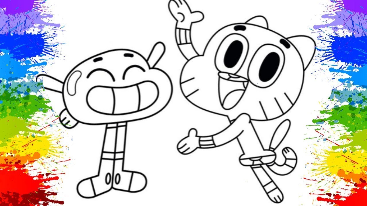 Desenhos para colorir Pintar Gumball e Darvin Colorindo Pinturas