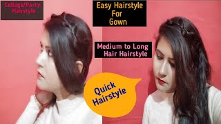 Easy nd Quick Hairstyle For Gown || Collage/Party Hairstyle || Different Hairstyle 💆 screenshot 5