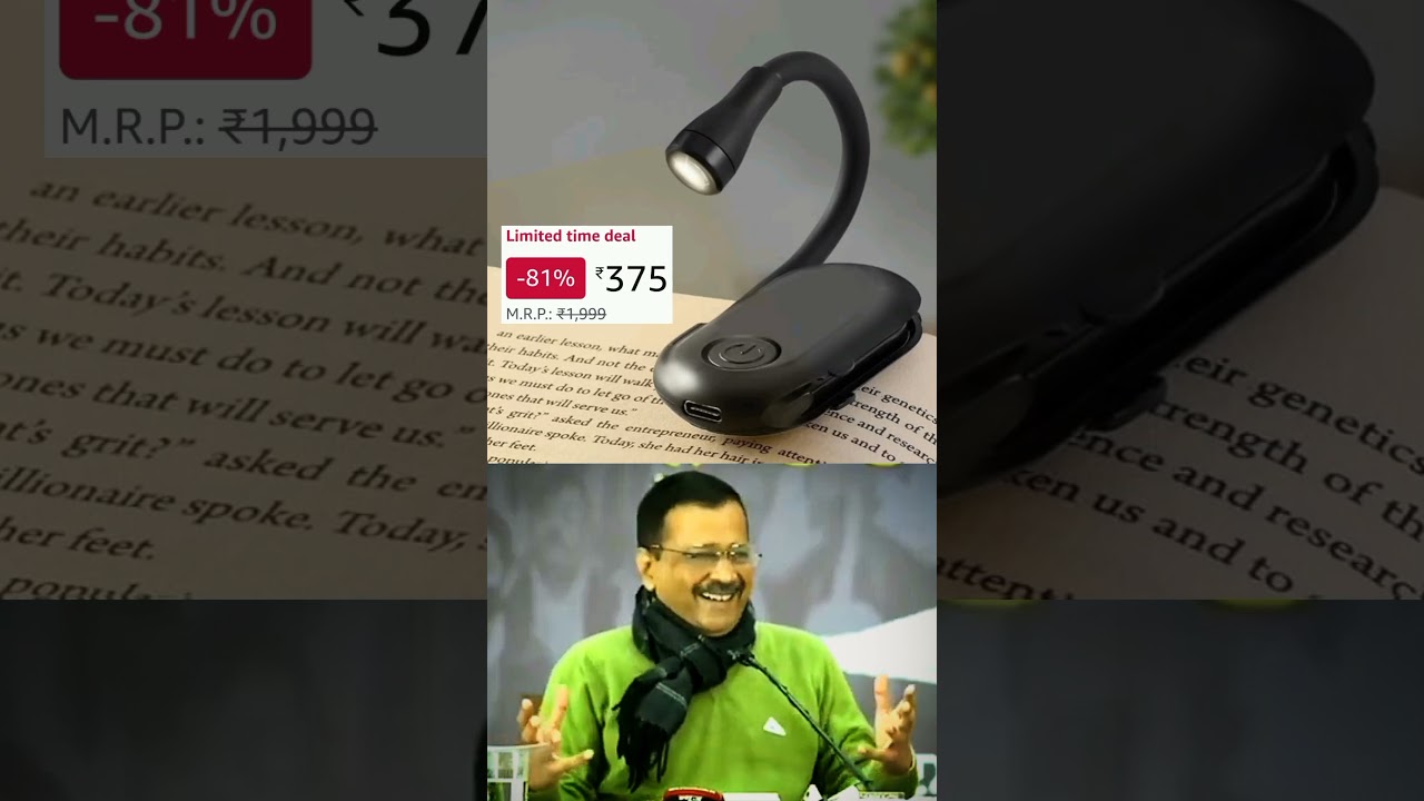 Gesto Rechargeable Book Reading Light with Clip – 3 Color Changing Light for Reading in Bed