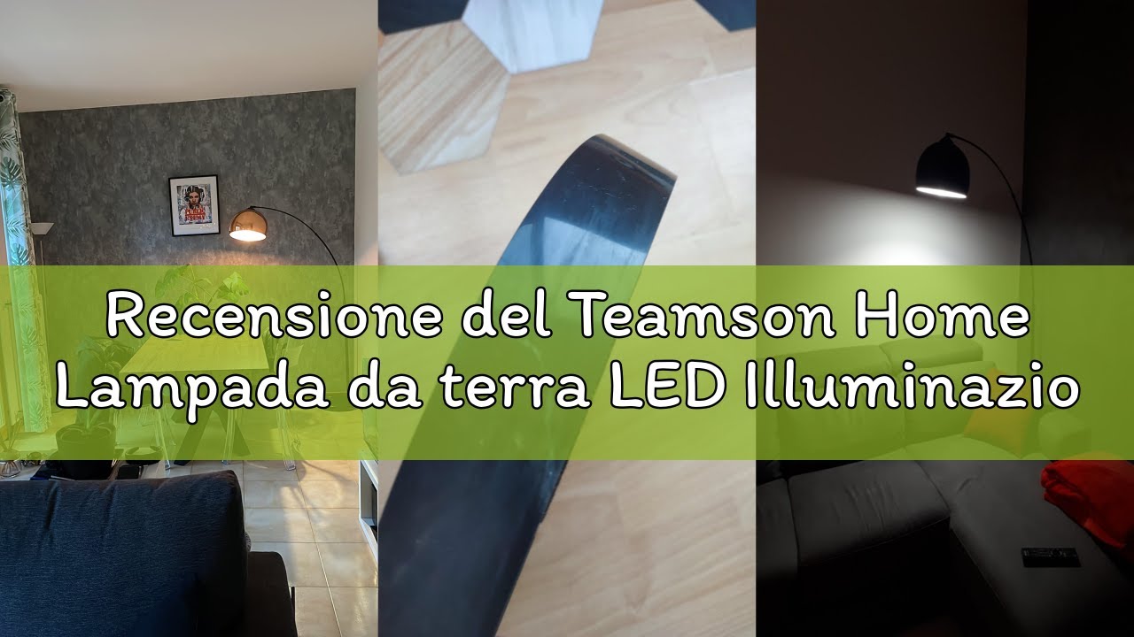 Recensione del Teamson Home Lampada da terra LED Illuminazione Negra Moderna Arquer Versanora VN-L00