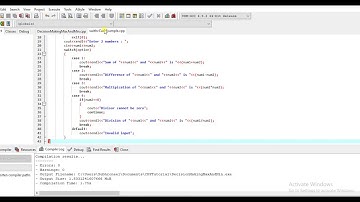 Decision Making And Switch Case statement In C++