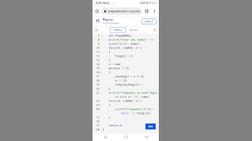#C C program to find frequency of each digit in a given integer