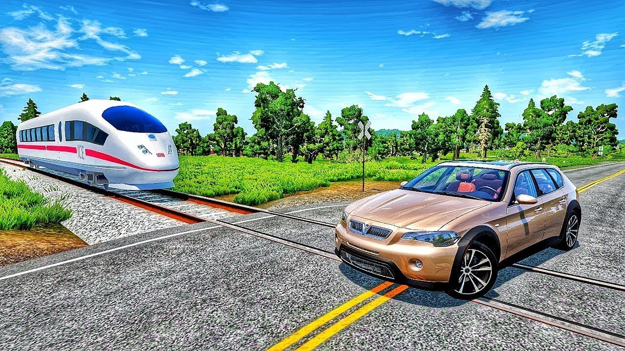 Car vs Train Crash - BeamNG.Drive Giveaway Season 2 #02 - YouTube