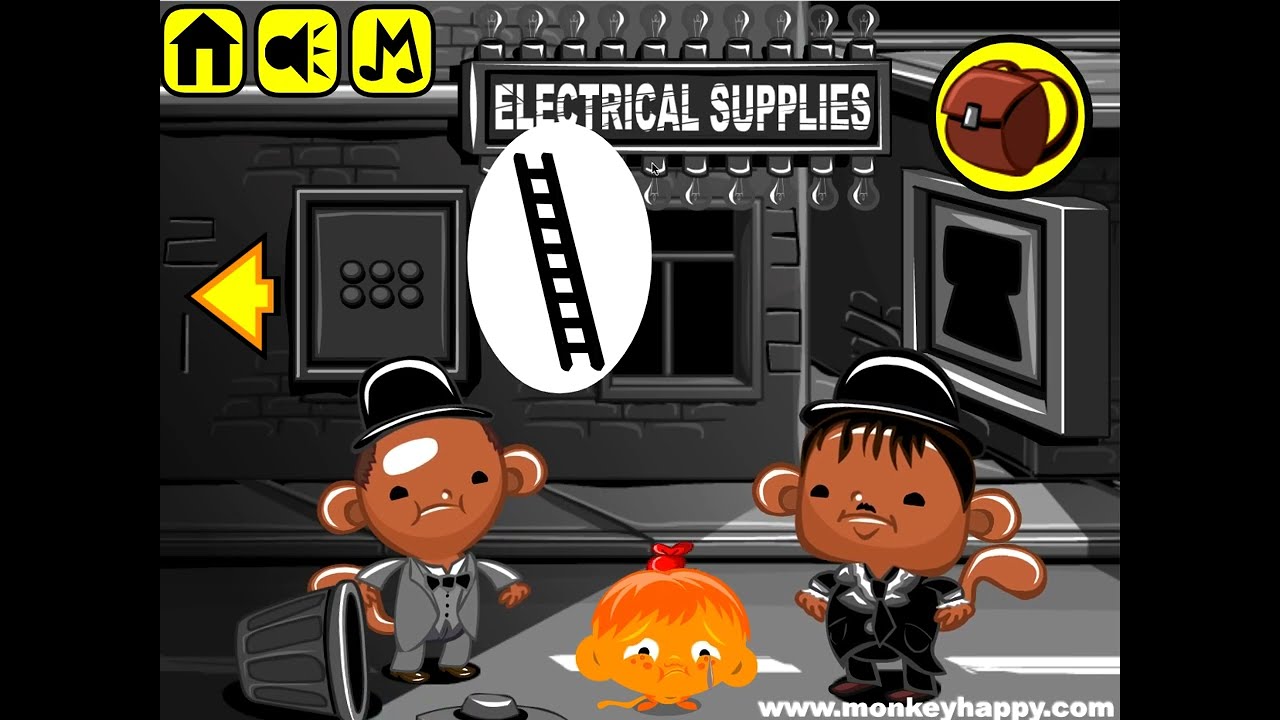 Monkey GO Happy Stage 852 - Laurel en Hardy, Stan en Ollie getting into trouble theme