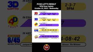 Pcso 2d 3d 4d 645 645 Lotto Results Today 9pm Draw Of October 22 2025 lottoresultstoday