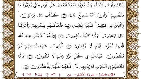 سورة  الأنفال من الأية  53 - 57بصوت الشيخ على جابر
