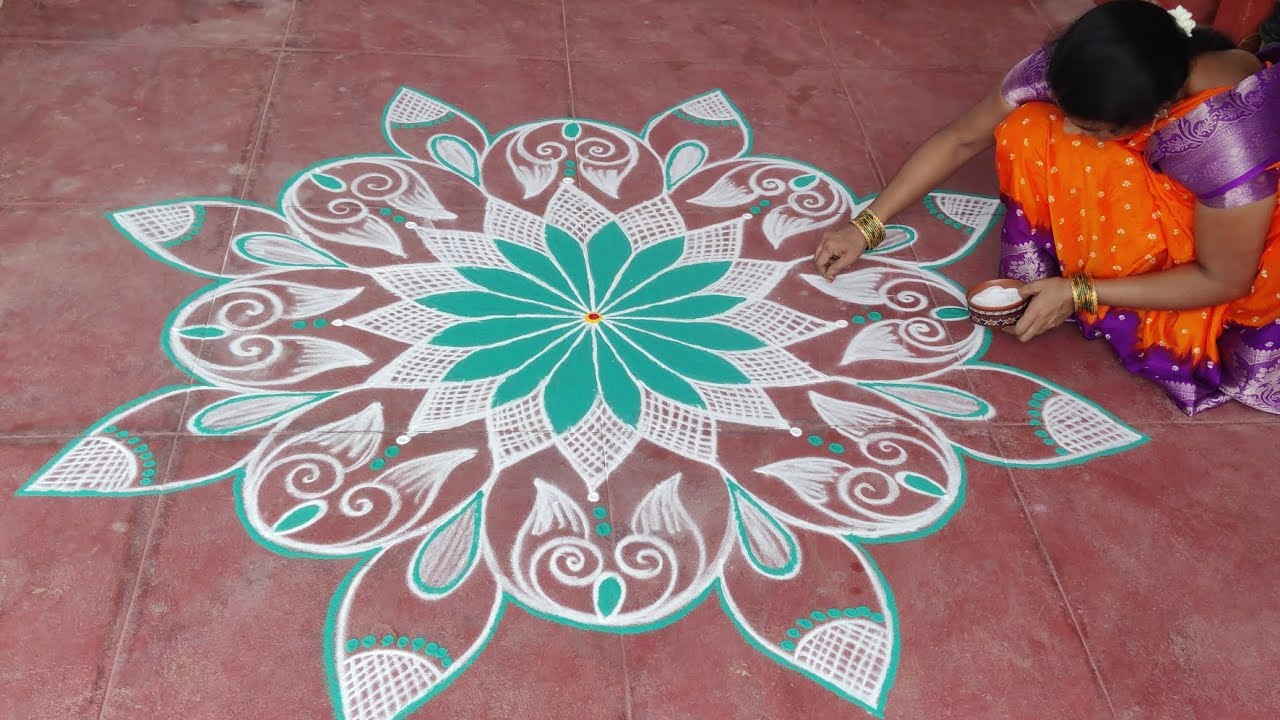 Single Rangoli Daily morning rangoli | simple and easy design muggu | simple kolam ...