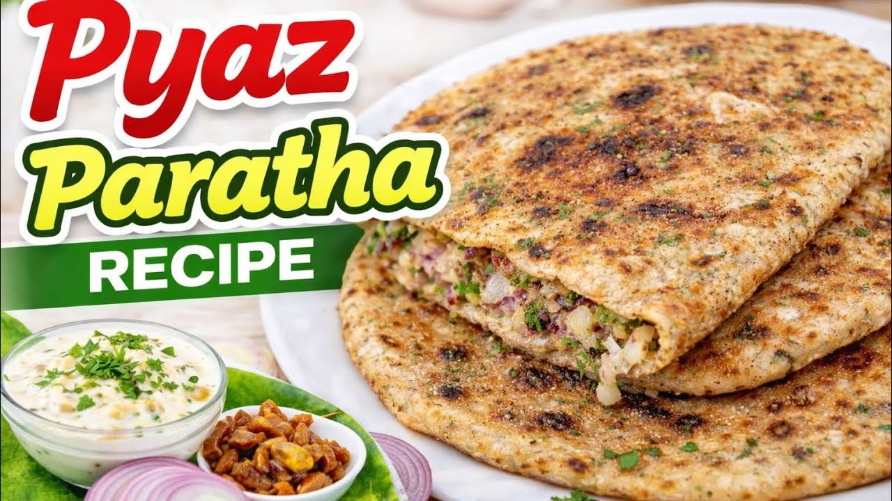 Pyaz Paratha Recipe | Crispy & Tasty Onion Paratha | Easy Breakfast Recipe