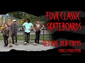 Four classic skateboards