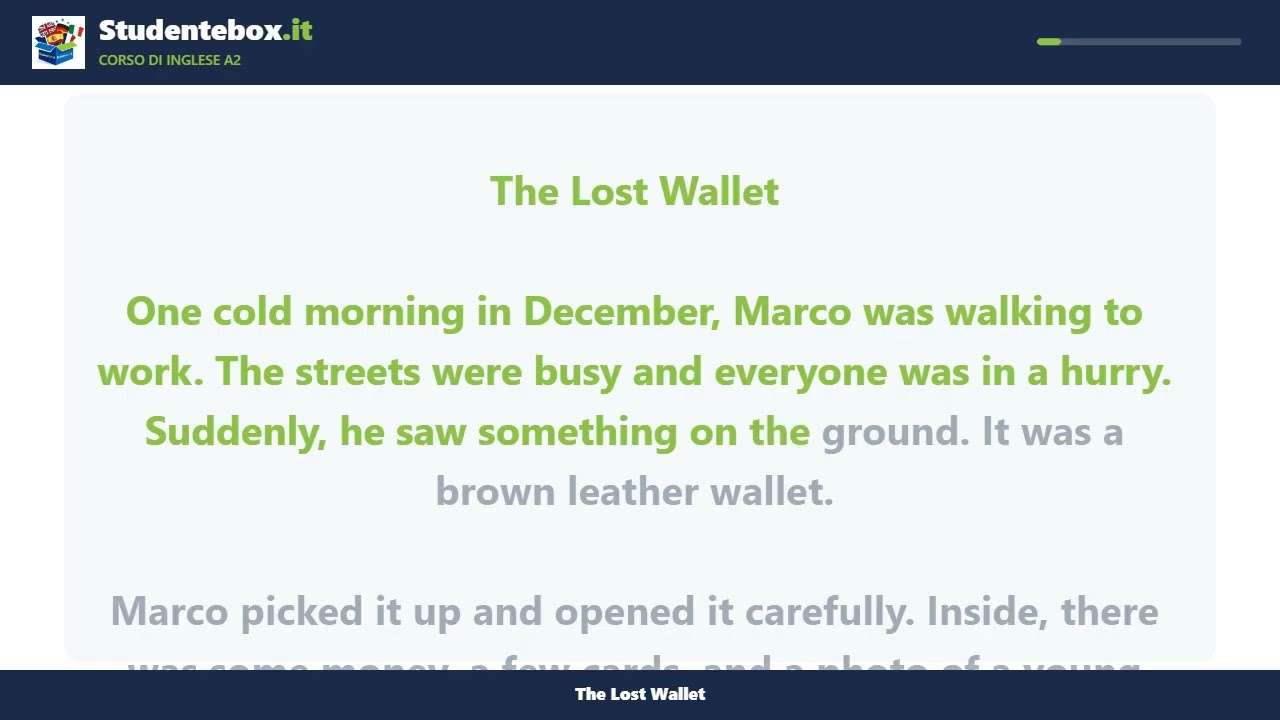 Video thumbnail: The Lost Wallet — English A2
