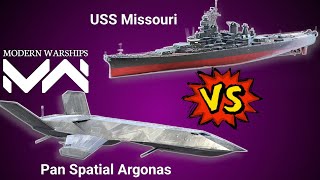 Epic Battle Of Pan Spatial Argonas Vs Uss Missouri - Modern Warships