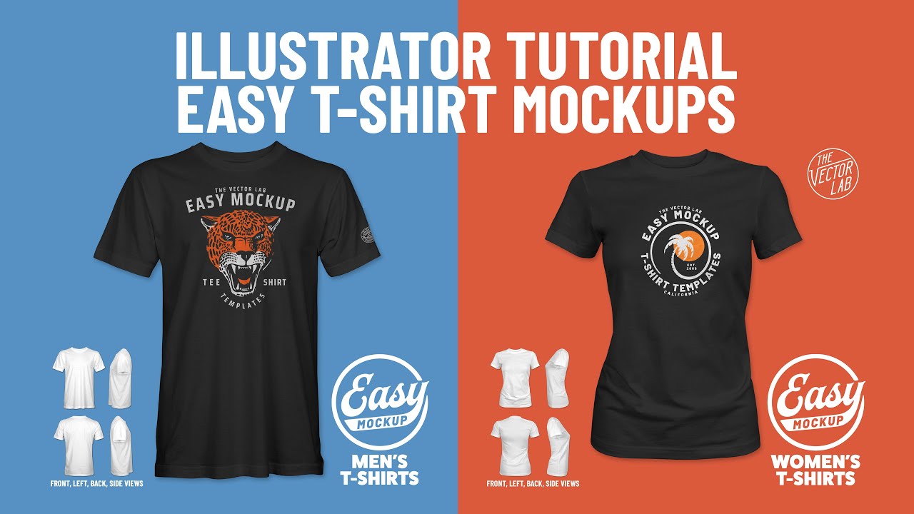 kolbøtte Tøm skraldespanden Udlænding Easy T-Shirt Mockups - Illustrator - YouTube