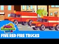 Five Red Fire Trucks | The Little Sunshine Kids Nursery Rhymes and Kids Song