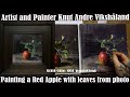 Still Life Oil Painting - How to paint Red Apple with leaves from photo - Art Knut Andre Vikshåland