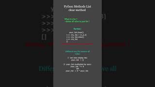 Famous How clear list  ( clear Method - List Methods Python ) Wealth