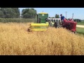 John Deere 42 combine combining oats